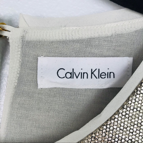 Calvin Klein | Gold Metallic Sleeveless Top Size M - Picture 5 of 6